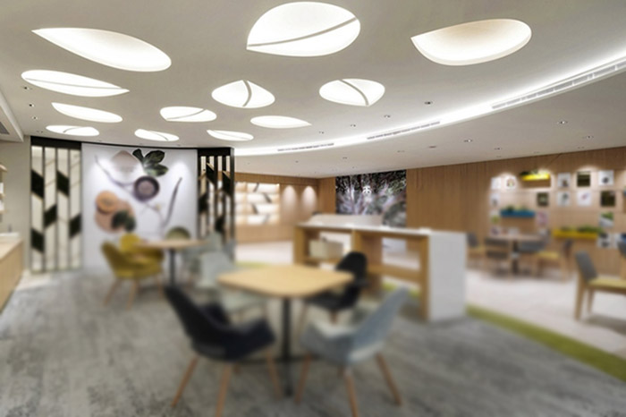 现代风格企业会议室软膜天花吊顶树叶造型