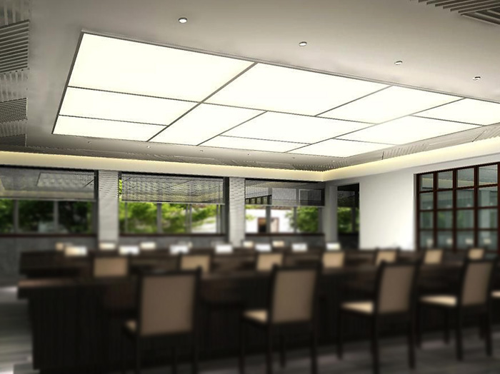新中式风格企业会议室天花软膜吊顶设计