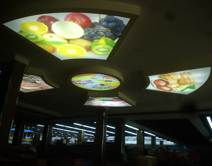 苏州饭店软膜天花吊顶 喷绘造型灯箱定制